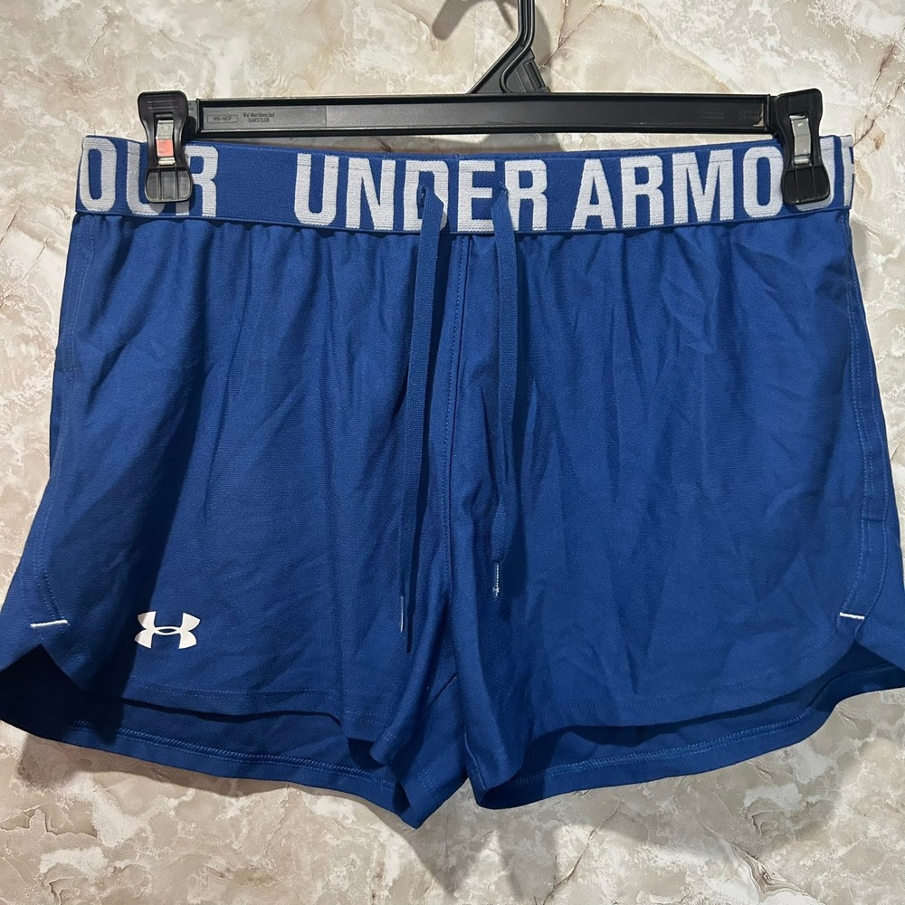 Under Armour Play Up 3.0 Shorts HeatGear Loose Fit Blue Athletic Medium - Picture 1 of 7